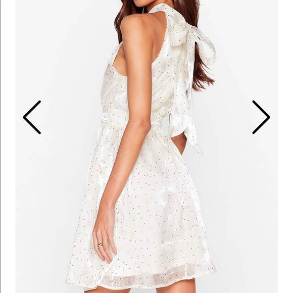 Nasty Gal Dresses & Skirts - NASTY GAL • polka dot high neck bow mini dress